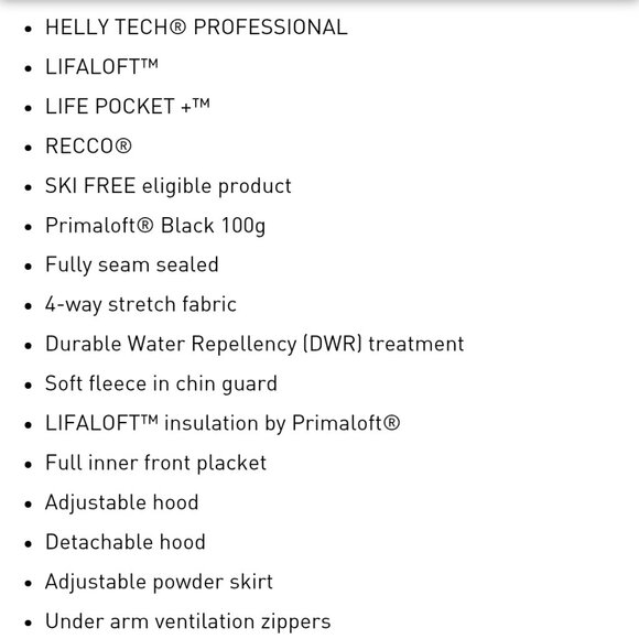 Helly Hansen XS Alphelia Lifaloft Ski Jacket Navy 65676 Waterproof Insulated - Picture 12 of 16